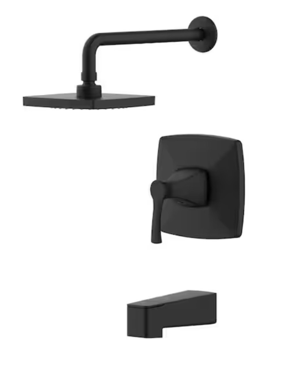 Glacier Bay Square Tub & Shower Faucet Set in Matte Finish